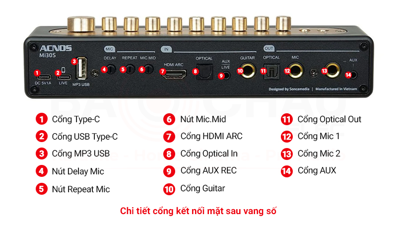 Vang Số Chỉnh Cơ Acnos Mi30S V2