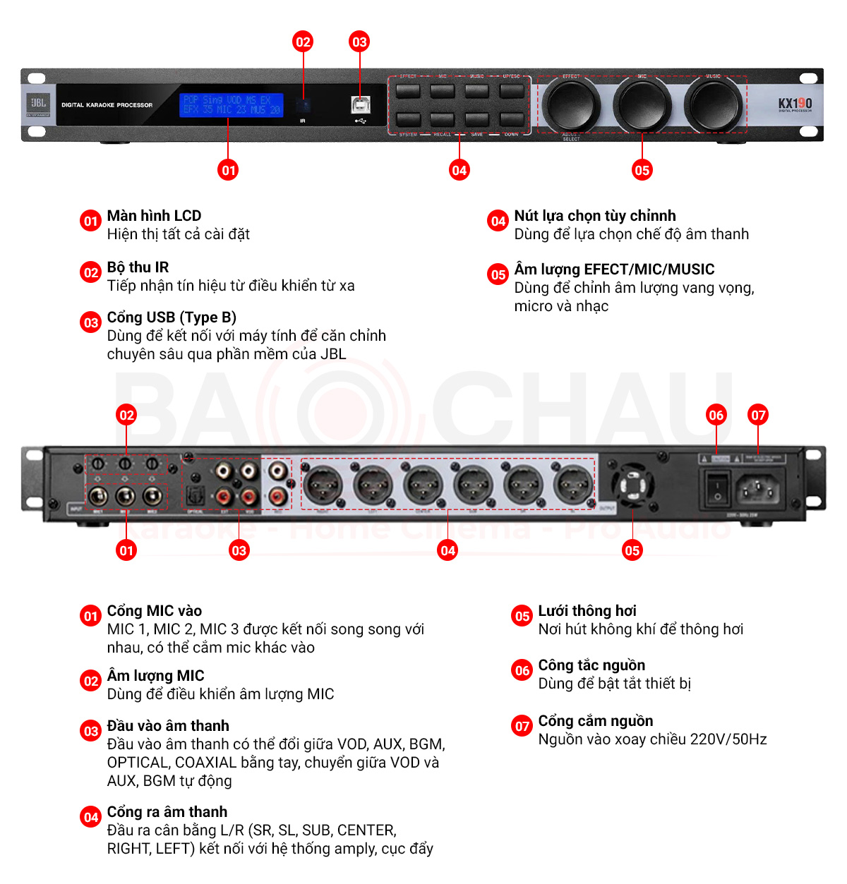 Vang số JBL KX190