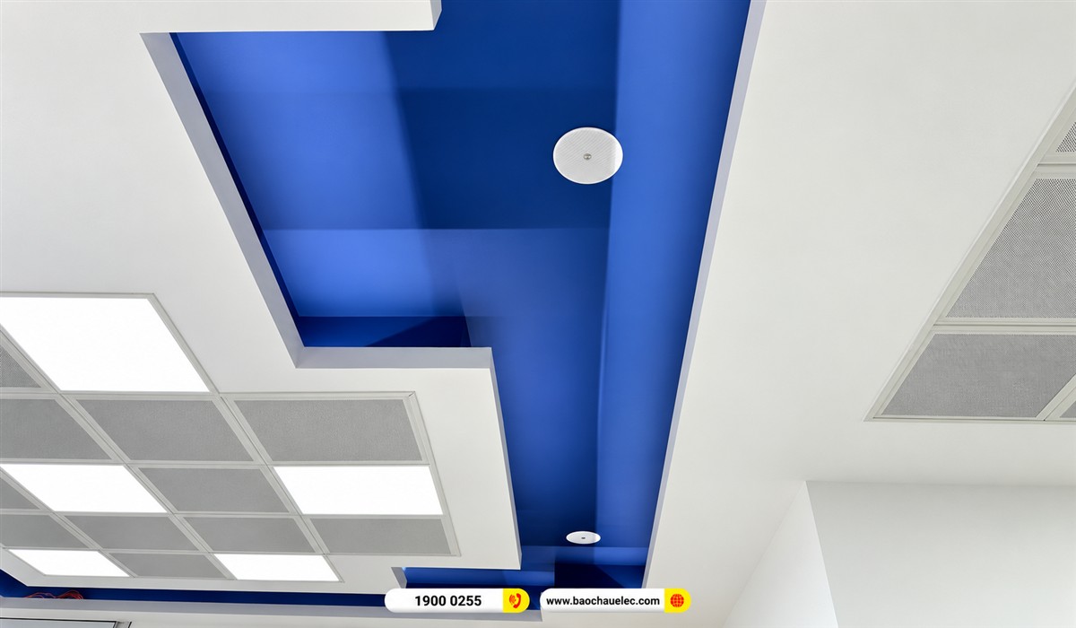 G&oacute;c nh&igrave;n dọc hệ trần v&agrave; vị tr&iacute; loa Philips tại VISINGPACK