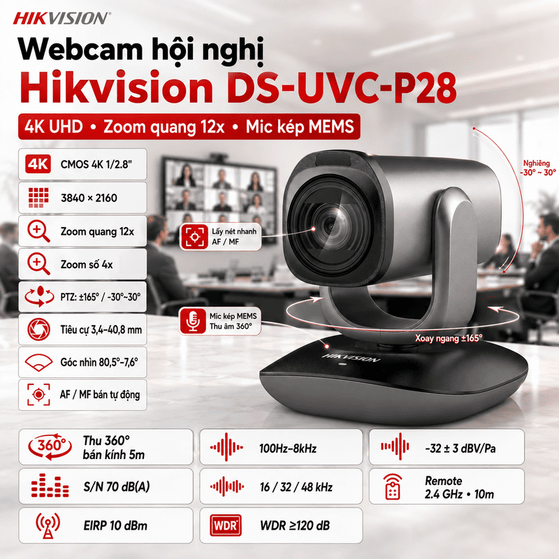 Webcam hội nghị Hikvision DS-UVC-P28