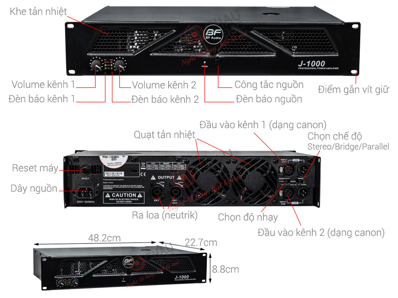 Ảnh kĩ thuật Cục đẩy BF Audio J1000