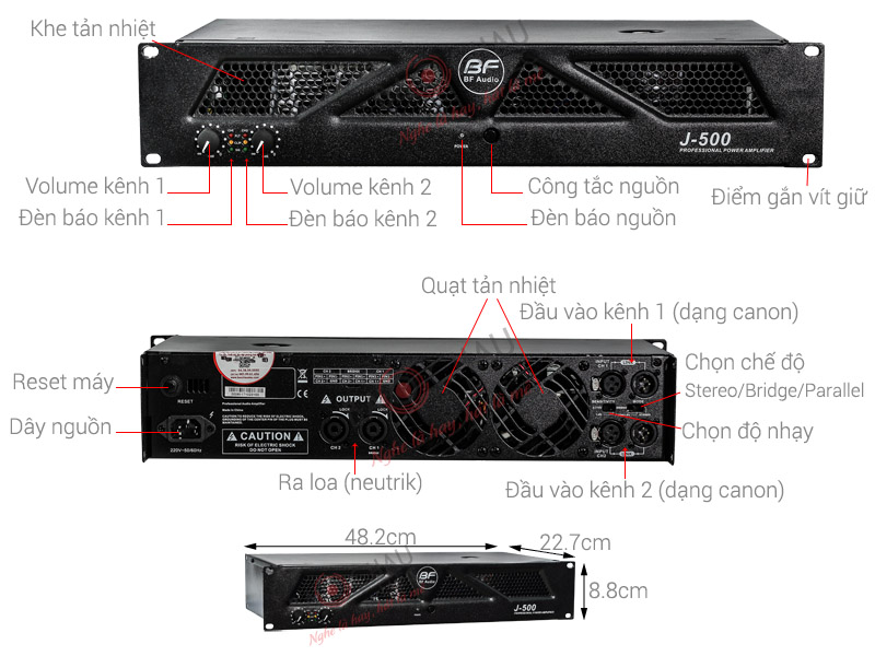 Ảnh kĩ thuật Cục đẩy BF Audio J500