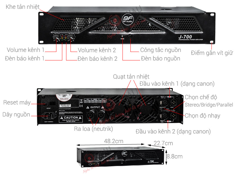 Ảnh kĩ thuật Cục đẩy BF Audio J700