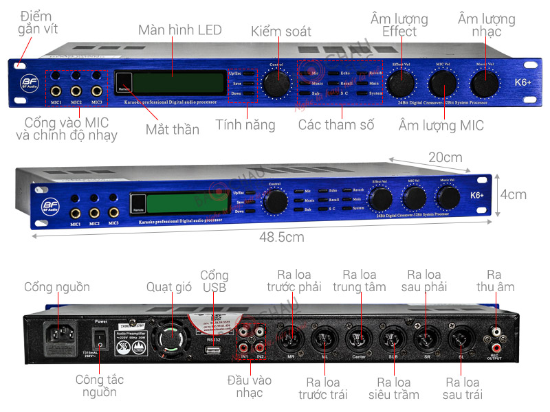 Ảnh kĩ thuật Vang số BF Audio K6+