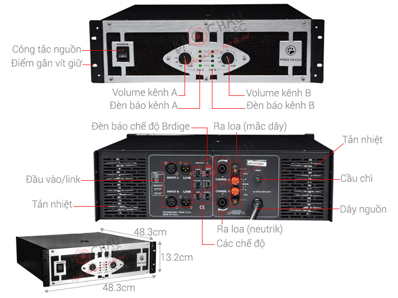 Ảnh kĩ thuật Cục đẩy Cat King Pro1500