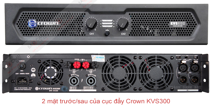 Cục đẩy c&ocirc;ng suất Crown KVS300 - mặt trước/sau sản phẩm