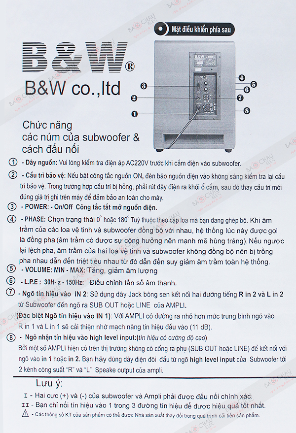 Hướng dẫn sử dụng loa B&W 604Gs