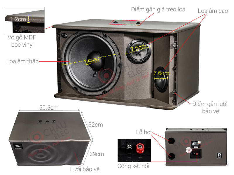 Ảnh kĩ thuật Loa JBL MK10 Ba Sao (bass 25cm)